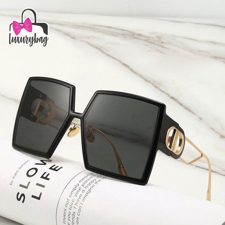 30MONTAIGNE SU Oversized Black Square Sunglasses