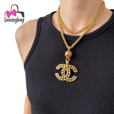 Chanel Vintage 95A Coco Mark Logo Chain Necklace