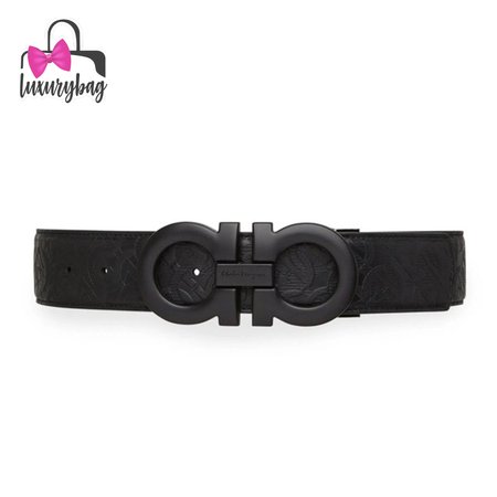 Ferragamo Men's Gancini Logo Leather Belt