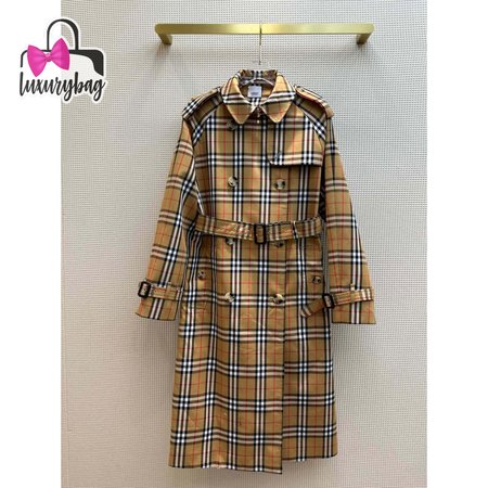 Burberry Check Gabardine Trench Coat