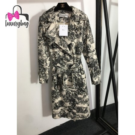 Dior Animal Forest Fashion Print Suede Windbreaker Coat Jacket