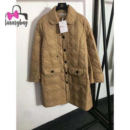 Dior CD Small Bee Rhombus Mid-Length Padded Coat