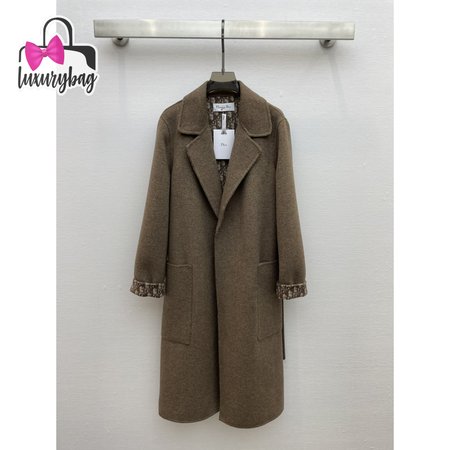 Dior Logo Reversible Lapel Wool Coat