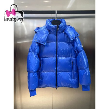 Moncler Autumn And Winter Hooded Down Jacket Blue