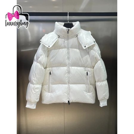 Moncler Autumn And Winter Hooded Down Jacket White