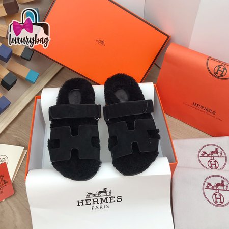 Hermes Chypre Black Sandal