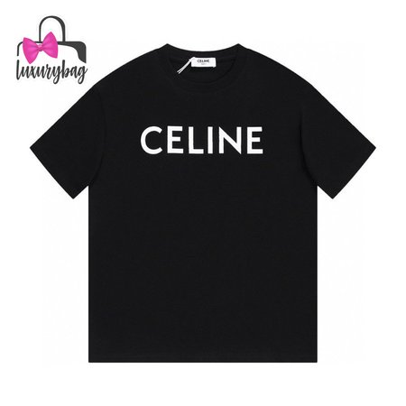 Celine Loose T-Shirt In Cotton Jersey Black / White XS-2XL