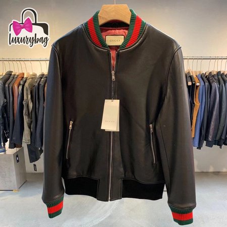 Gucci Leather Jacket With Web 431343 48-58