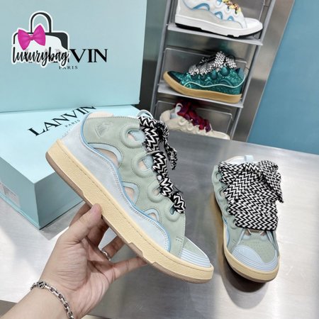 LANVIN Curb sneakers pale blue DRA2-A2121 Size 35-45