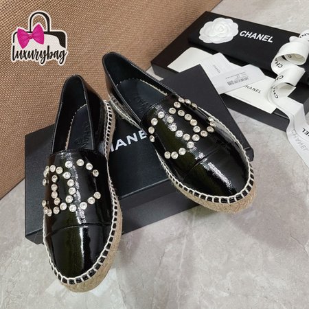 Chanel Loafers Patent Calfskin Black 35-40