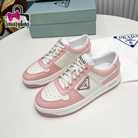 Prada District Perforated Leather Sneakers Pink 35-39