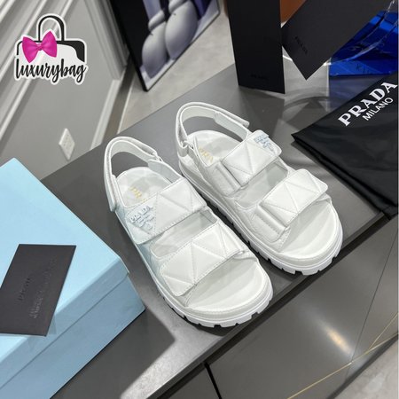 Prada Padded Nappa Leather Sandals White 35-40