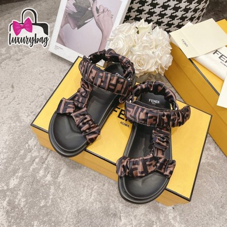 Fendi Feel Brown Satin Sandals 35-40